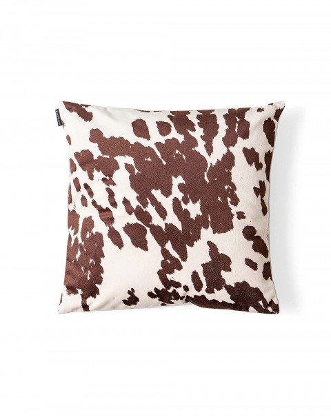 Cow Print Throw Pillow (Set of Two) - Faux Cowhide Pillow Cover (18 x 18in) Decorative Farmhouse Western Accent