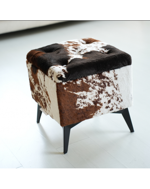 COZOYO Nordic modern seat step foot stool cowhide leather pouf stools soft ottoman living room ottoman stool