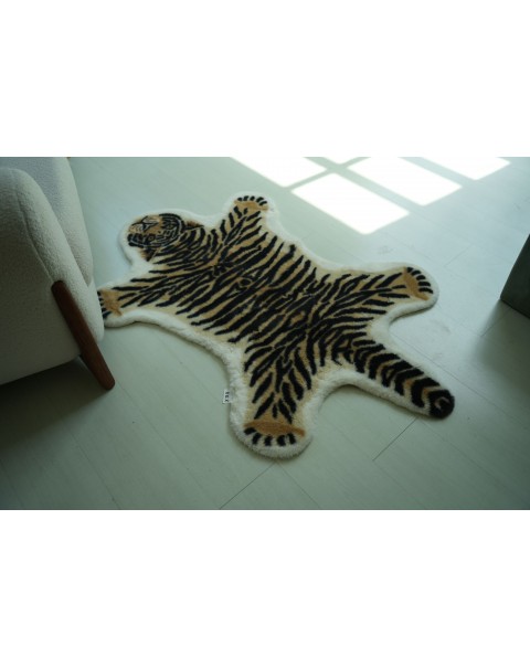 XGX Tiger Printed Skin Area Rug,Faux Fur Rug Area Artificial Carpet,Simulation Cowhide, Cow Hide Mat Rug Animal Print Hide Faux Carpet 31.5x41.3inch